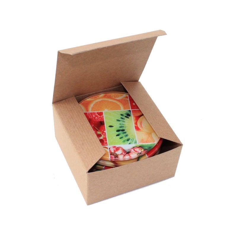 AwePackage 12 Count of Pinstripe Kraft Gift Box - 4x4x2 - Image 5